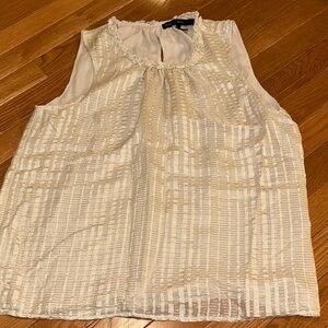 WHBM Sleeveless Cream Textured Blouse